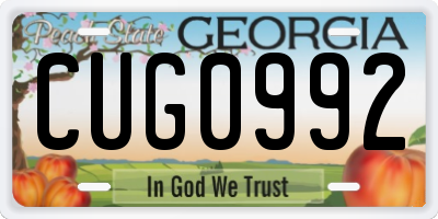 GA license plate CUG0992