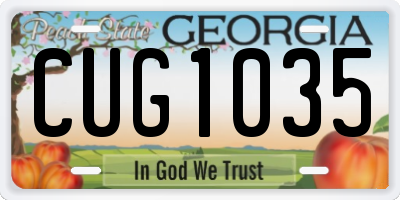 GA license plate CUG1035