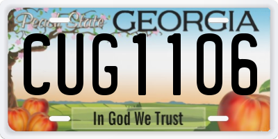 GA license plate CUG1106