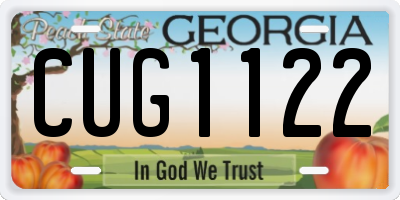 GA license plate CUG1122