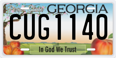 GA license plate CUG1140