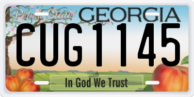 GA license plate CUG1145