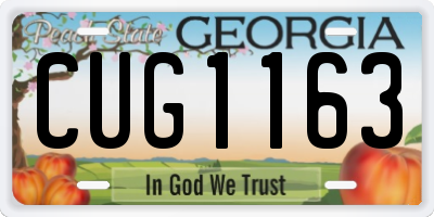 GA license plate CUG1163