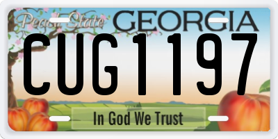 GA license plate CUG1197