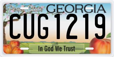 GA license plate CUG1219