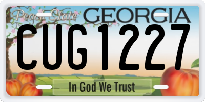 GA license plate CUG1227
