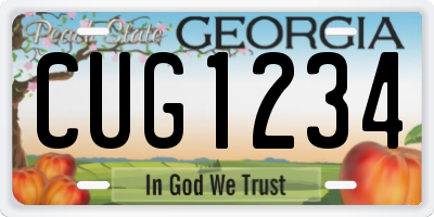 GA license plate CUG1234