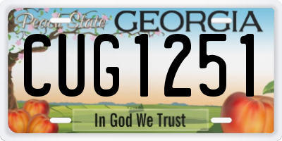 GA license plate CUG1251