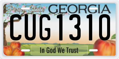 GA license plate CUG1310