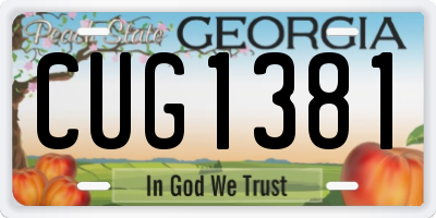 GA license plate CUG1381