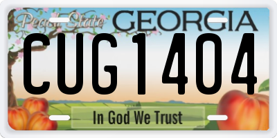GA license plate CUG1404