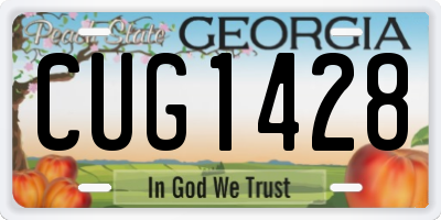 GA license plate CUG1428