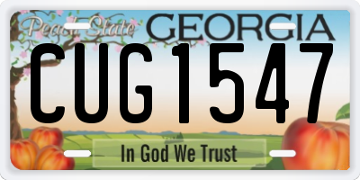 GA license plate CUG1547