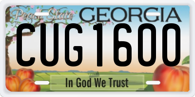 GA license plate CUG1600