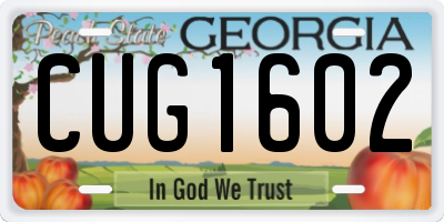GA license plate CUG1602