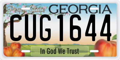 GA license plate CUG1644