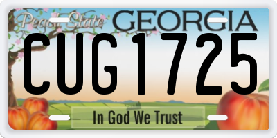 GA license plate CUG1725