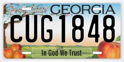 GA license plate CUG1848
