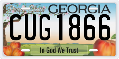 GA license plate CUG1866