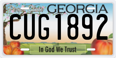GA license plate CUG1892