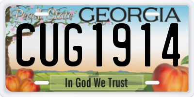 GA license plate CUG1914
