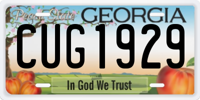 GA license plate CUG1929