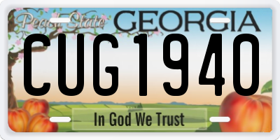 GA license plate CUG1940