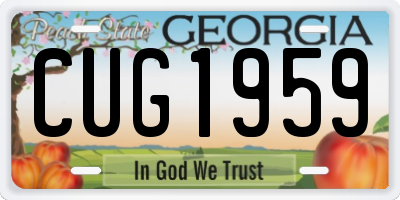 GA license plate CUG1959