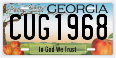 GA license plate CUG1968