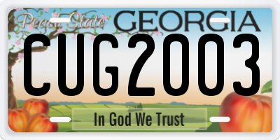 GA license plate CUG2003
