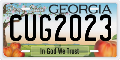 GA license plate CUG2023