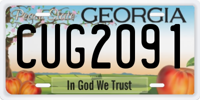 GA license plate CUG2091