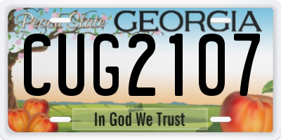 GA license plate CUG2107
