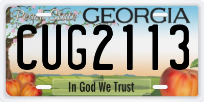 GA license plate CUG2113