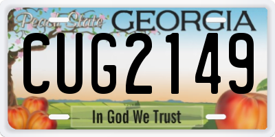 GA license plate CUG2149