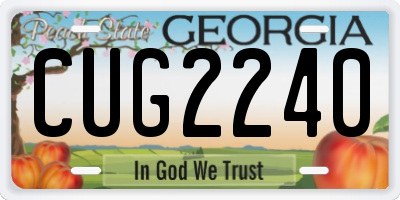 GA license plate CUG2240