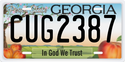 GA license plate CUG2387