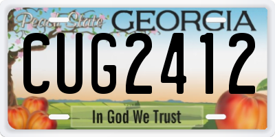 GA license plate CUG2412