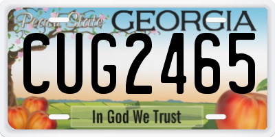 GA license plate CUG2465