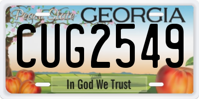 GA license plate CUG2549