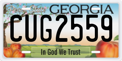 GA license plate CUG2559