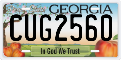 GA license plate CUG2560