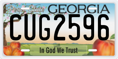 GA license plate CUG2596