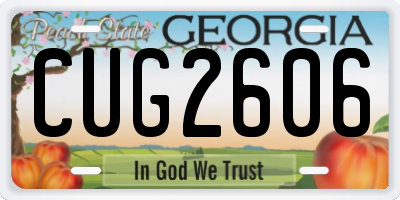 GA license plate CUG2606