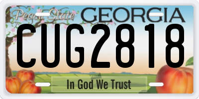 GA license plate CUG2818