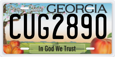 GA license plate CUG2890