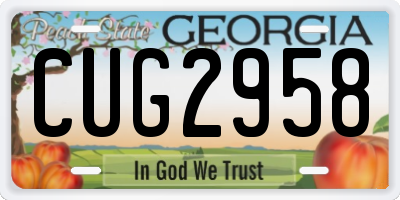 GA license plate CUG2958