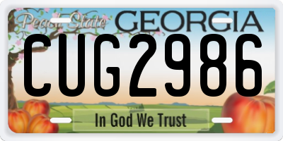 GA license plate CUG2986