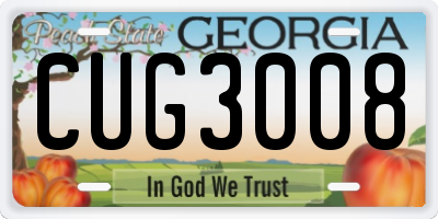 GA license plate CUG3008