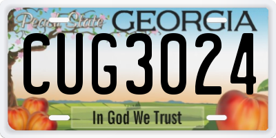 GA license plate CUG3024